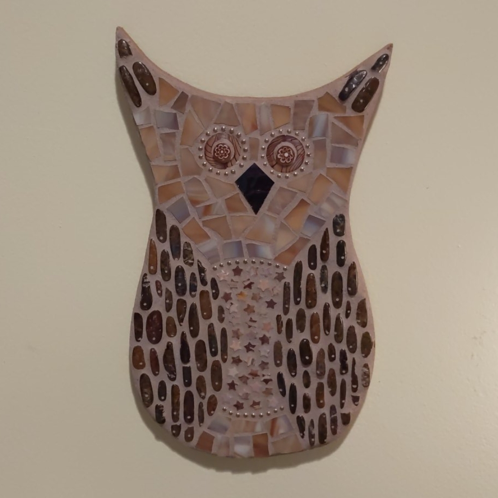 Mosaic owl wall hanging